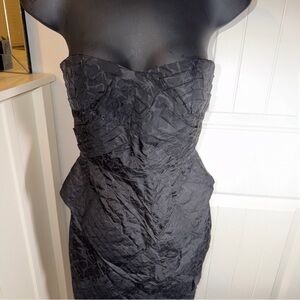 Jean Paul Gaultier Textured Black Strapless Dress
